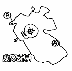 カツオ島の地図