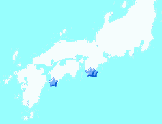 沖ノ島、串本大島、潮岬の位置